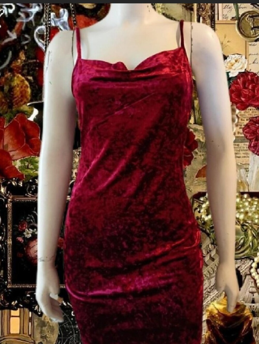 Zaful Deep Red Velvet Mini Dress